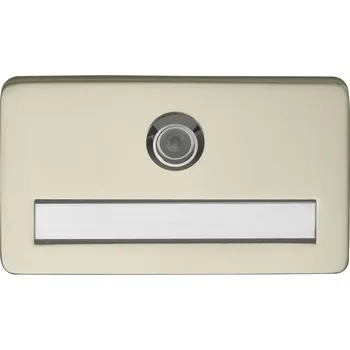 Dveřní kukátko Jmenovka s dveřním kukátkem, 120x70x6 mm, 170°, tl. dv. 34-44 mm, neusilber elox