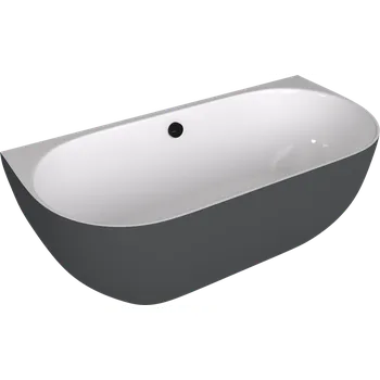 Vana PAGODA nástěnná vana litý mramor 170x85x58cm, bílá/antracit mat
