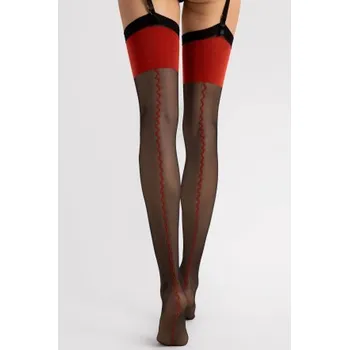 Dámské punčochy Punčochy na podvazkový pás Fiore Anais - 20 DEN Černá 4-L