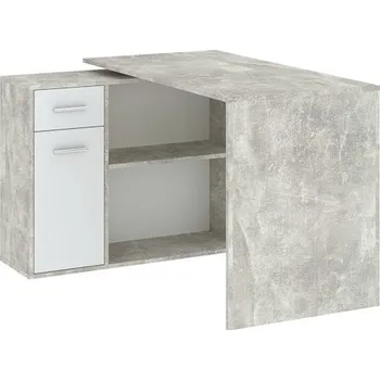 Psací stůl Psací stůl NASH 1D1S, Beton/Bílá