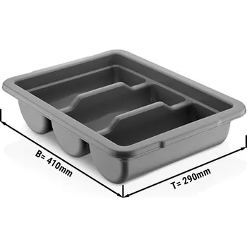 Příborník do zásuvky G.Gastro Zásobník na příbory se 3 přihrádkami - šedý