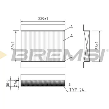 Kabinový filtr Filtr vzduchu v interiéru BREMSI FC0197A