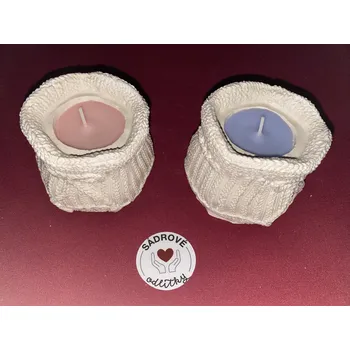 Svíčka HandMade by VeJa Svíčka v odlitku pleteného pytlíku s mašlí