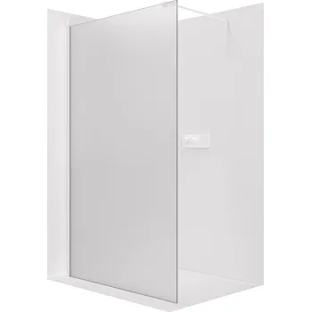 CERANO - Sprchová zástěna Walk-in Onyx Cube L/P - 8 mm - hranatá vzpěra - bílá matná, mléčné sklo - 30x200 cm