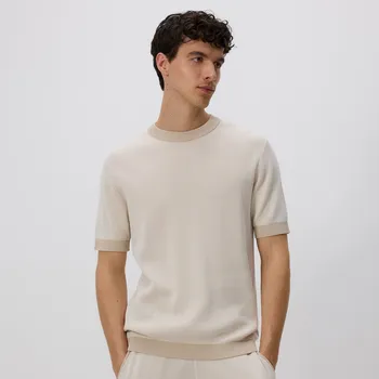 Reserved - Strukturální tričko regular - béžová - 4733C-08P - 4733C-08P-XXL