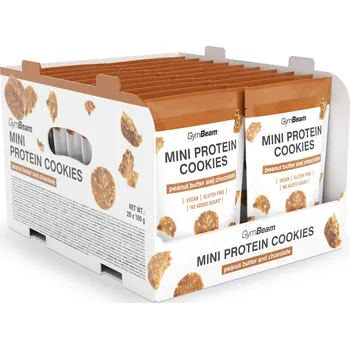 GymBeam Mini Protein Cookies 20 x 100 g arašídové máslo s čokoládou