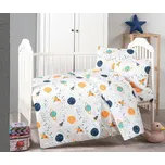 Bavlněné dětské povlečení do malé postýlky 90x135, 45x60 cm vesmír nitěný knoflík
