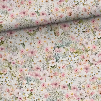 Galanterie Teplákovina, Romantické drobné květy (E) (Panely a ladící metráž)