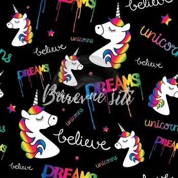 Sportovní úplet Silver light Unicorns na černé (E) (Sportovní úplet Silver)