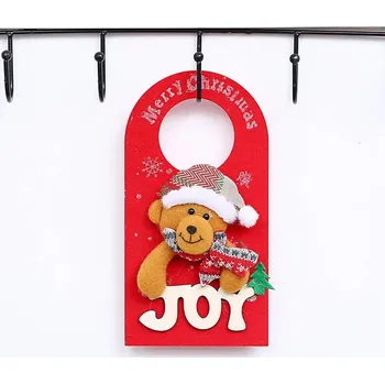Vánoční dekorace Veselá vánoční závěsná dekorace | vánoční ozdoba, dekorace na dveře - Medvěd