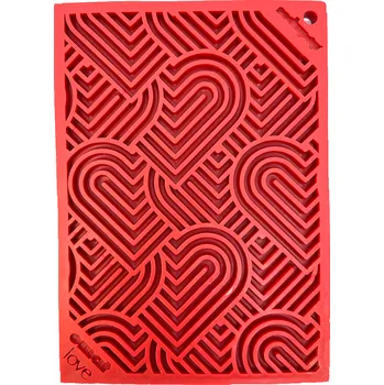 Hračka pro psa SodaPup lízací podložka love malá, červená