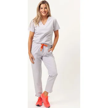 Dámský overall Lékařská souprava Sunrise Uniforms Premium (halena Aura, kalhoty Pride) světle šedá