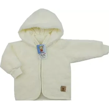 Kabátek pro miminko Lama s nášivkou smetanová velikost 56 (023)
