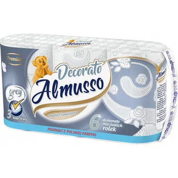Toaletní papír Almusso toaletní papír Decorato 3-vrstvý 6 ks bílé - role 22m