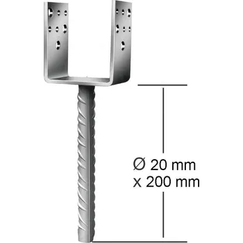 Tesařské kování TESAŘSKÉ KOVÁNÍ Botka podpěrná AE20 101x60x100mm lehká rovná