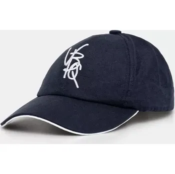 Kšiltovka Lněná kšiltovka Vilebrequin CAMO OMAC1104 námořnická modř 59X, vel. ONE SIZE