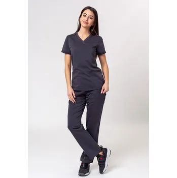 Dámský overall Lékařská dámská souprava Dickies Balance (bluza V-neck, spodnie Mid Rise) šedá