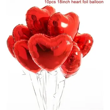 Party dekorace 10 kusů růžové balónky srdce na svatbu a oslavu | party dekorace 10 ks - 10ks červené