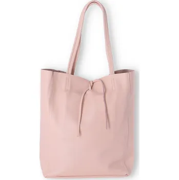 Kabelka Kabelka shopper kožená 5282, barva: růžová-nude