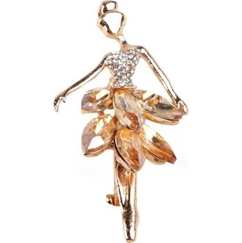 Brož Brož s broušenými kamínky baletka, barva 3 colorado topaz