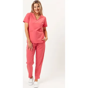 Dámský overall Lékařská souprava Sunrise Uniforms Premium (halena Aura, kalhoty Pride) koralová