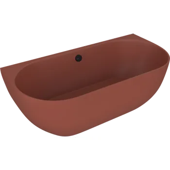 Vana PAGODA nástěnná vana litý mramor 170x85x58cm, hnědá mat
