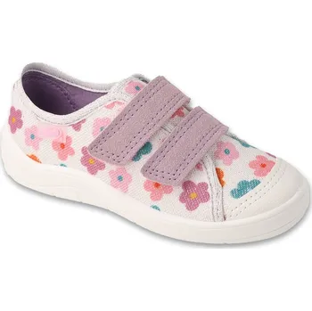 Dívčí tenisky Tenisky plátěnky kecky Befado Tim 772X017 772Y017 bílé třpytivé s květy velikost: 28