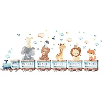 Samolepící dekorace Nálepky roztomilá zvířátka do dětského pokoje | dětská dekorace - Styl1