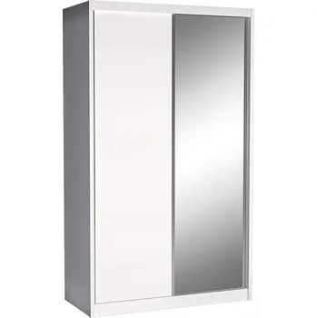Šatní skříň Šatní skříň KAROK | 143 cm | se zrcadlem | bílá