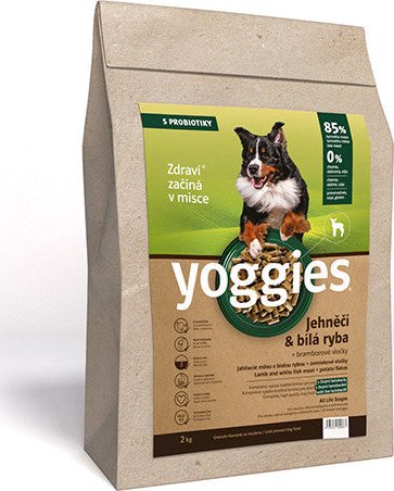2 kg Yoggies Jehněčí maso & bílá ryba, granule lisované za studena s probiotiky