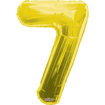 Balónek Party balonek nafukovací 86cm Číslice 7 zlatý velký foliový vzduch i helium
