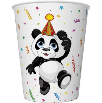 Jednorázové nádobí Pol-Mak Papírový kelímek 0,25l Funny Panda with Balloons