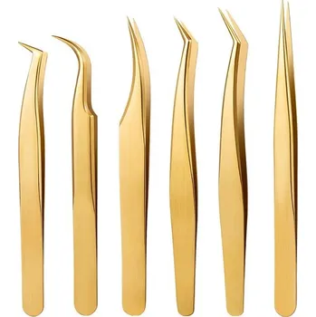 Sada pinzet pro aplikaci řas a obočí | nástroje na řasy, kosmetické pinzety - Styl 02