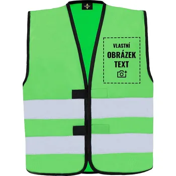 Dívčí vesta Bezpečnostní vesta dětská s vlastním potiskem, Barva Neonově zelená, Velikost XXS, Canvas Bezpečnostní vesta dětská