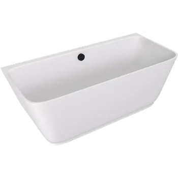 Vana SKYLLA nástěnná stojící vana litý mramor 169x75x60cm, bílá mat