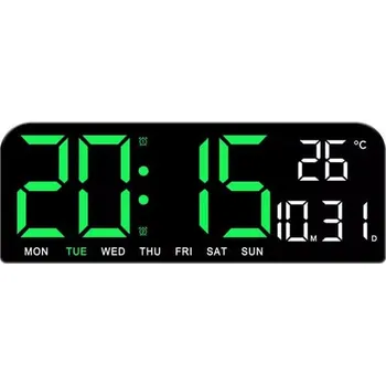 Hodiny Hütermann Digitální hodiny s teploměrem Černé