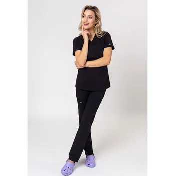 Dámský overall Lékařská dámská souprava Dickies Balance (bluza V-neck, spodnie Mid Rise) černá
