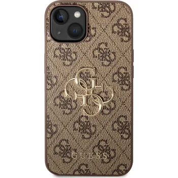 Pouzdro na mobilní telefon Guess PU 4G Metal Logo Zadní Kryt pro iPhone 14 Brown Guess PU 4G Metal Logo prémiový kryt, který nejen že váš telefon perfektně ochrání, ale také svým povedeným designem a použitými prvotřídními mat