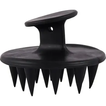 kartáč na vlasy Silikonový masážní kartáč na vlasy a pokožku hlavy | péče o vlasy - Černý