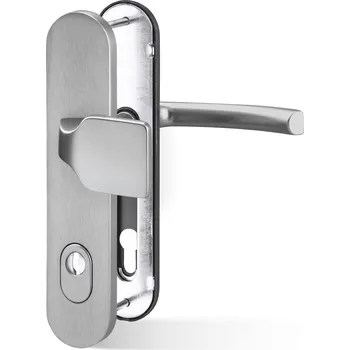 AC-T Servis ACT bezpečnostní kování VIKING PLUS (hliník) Provedení: K PZ RE (klika pravá/koule pro FAB), Rozteč: 72 mm, Povrch: F9 - ocelový elox