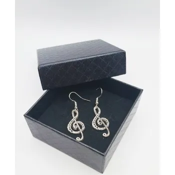 Náušnice ozdobný houslový klíč v dárkové krabičce