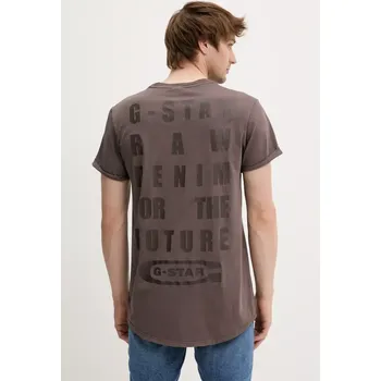 Pánské tričko Bavlněné tričko G-Star hnědá barva, D25971-2653 D25971.2653 88X, vel. L