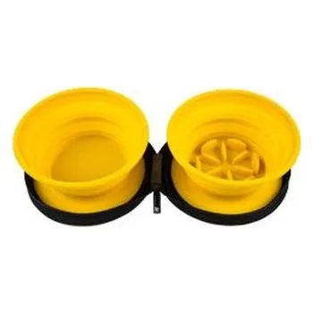 Miska pro psa Cestovní dvojmiska SLOWFEEDER 700ml Kiwi Barva: oranžová