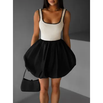 Dámské šaty Béžové koktejlové balónové šaty PAULOBA Velikost: M/L