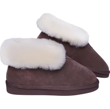 Dámské pantofle Kreibich&Heitmann Kožešinové bačkory PRAKTIK+ hnědé Barva: hnědá, Velikost: 45