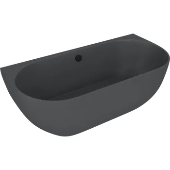 Vana PAGODA nástěnná vana litý mramor 170x85x58cm, antracit mat