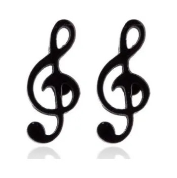 Černé náušnice ve tvaru houslový klíč v dárkové krabičce