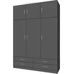 Šatní skříň GERI new 135 cm, lamino grafit