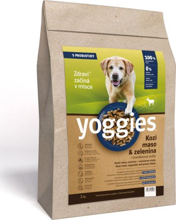 2 kg Yoggies Kozí maso & zelenina, hypoalergenní granule lisované za studena s probiotiky