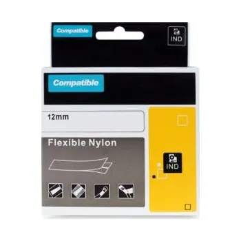 Pásek do tiskárny Kompatibilní páska s DYMO 18488 12mm 3.5m cerný tisk/bílý p. RHINO nyl.flexi (PLTD69)